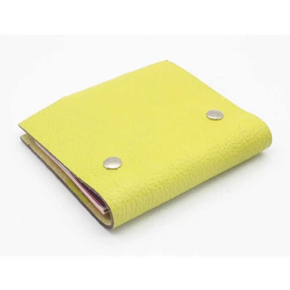 HERMES Ulysse Mini Notebook Cover Bright Yellow Leather Used
